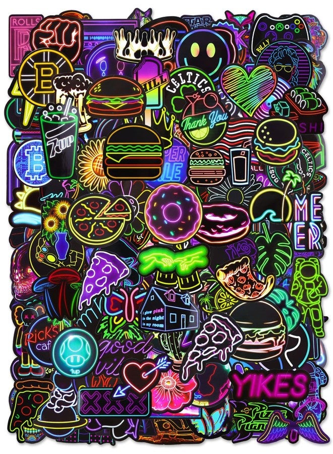 GAUENEEN 200Pcs Water Bottle Stickers Cool Neon Stickers, Waterproof Vinyl Sticker, Sticker Pack for Laptop Skateboard Journal Notesbook Computer Phone Cup Guitar Luggage etc - Image 1
